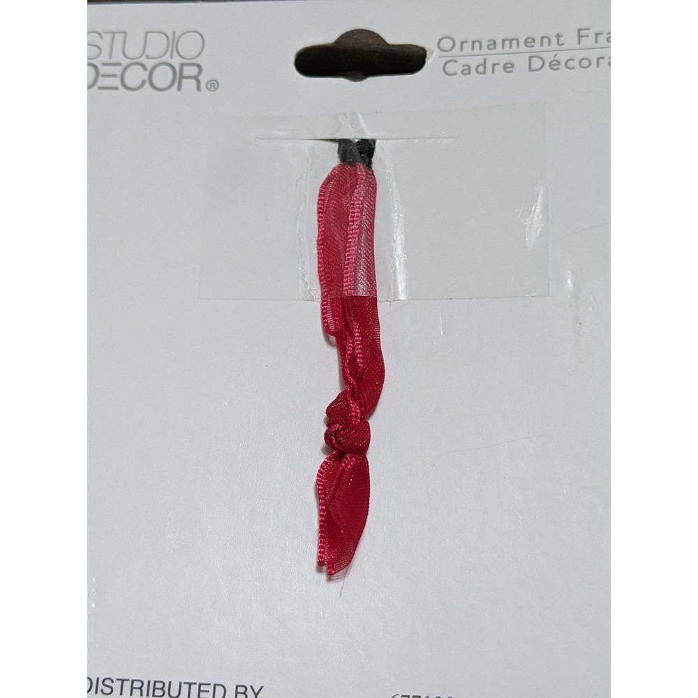 4/$20 STUDIO DECOR PICTURE FRAME Christmas tree ornament Red shiny PHOTO 2x2 - Picture 2 of 3